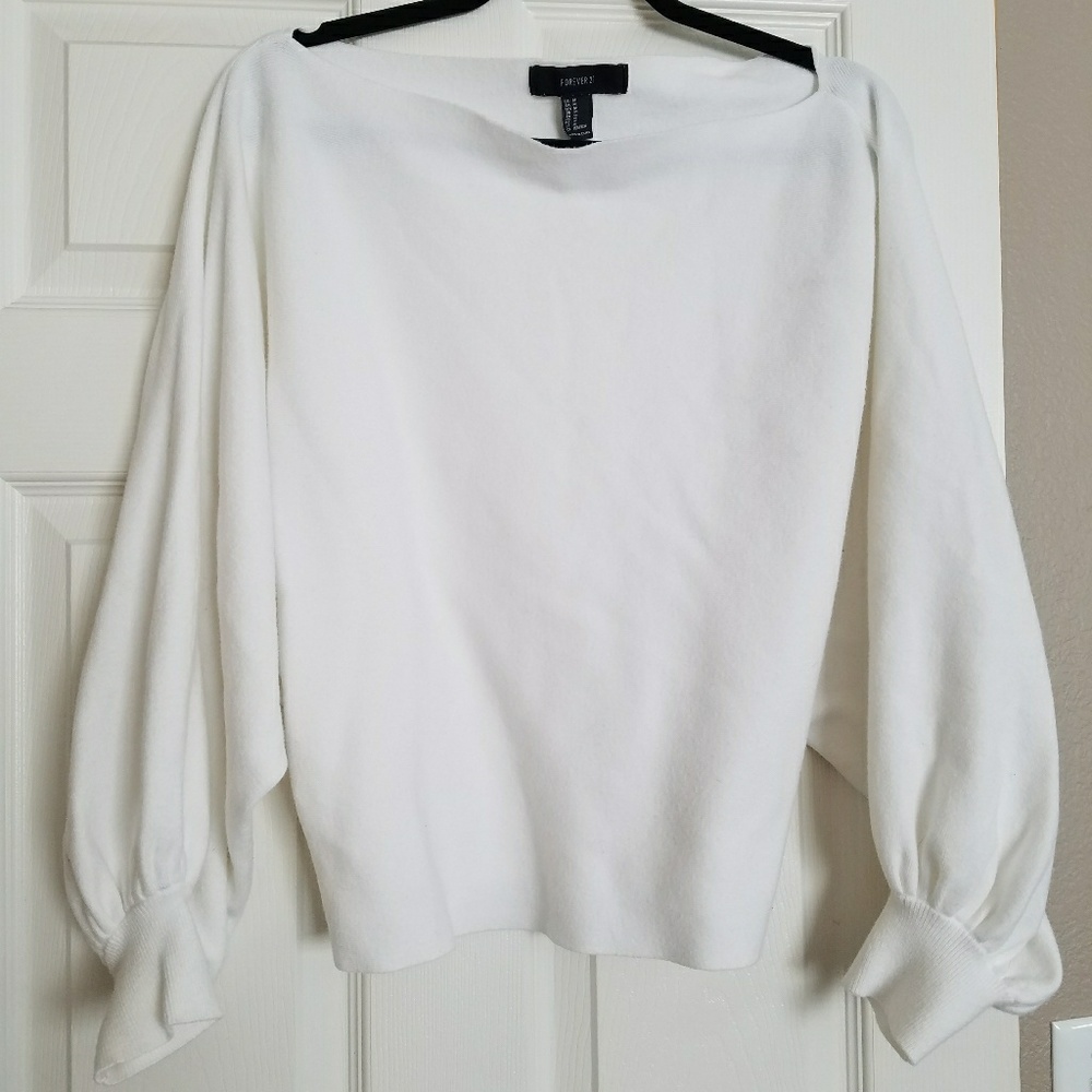 Forever 21 white off the shoulder crop top